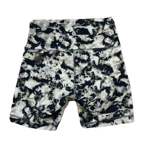 Lululemon Wunder Train High Rise Shorts 6" Sz 6 In Dispersed Light Raw Linen